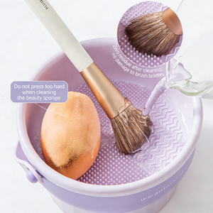 Elegante Organizador 3 en 1 de Silicona para Brochas de Maquillaje y Esponjas Cosméticas, Soporte Desmontable para Limpieza y Secado de Herramientas de Belleza - Product Image 4