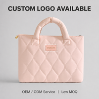 Sac fourre-tout matelassé pour ordinateur portable de 13 pouces, sac à main antichoc en fibre de polyester pour femme, mallette rembourrée rose diamant pour ordinateur portable