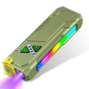 Lampe torche LED XPL 2*10W RVB violet 7 couleurs jaune, rechargeable, pour extérieur, camping, garage, urgence, avec clip et aimant - Product Image 1