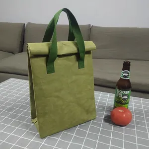 DuPont Paper Tote Bag Single Shoulder Handbag Elegant Washable Kraft Paper Canvas Shopping Bag