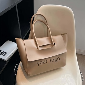 Sac fourre-tout de créateur pour femme, haute qualité, tendance, avec logo personnalisé, deux compartiments ouverts, en PU imperméable, grande capacité, souple et durable, vente en gros - Product Image 3