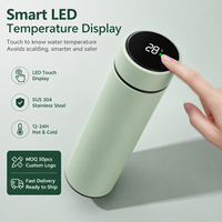 Bouteille d'eau intelligente personnalisée avec affichage numérique de la température, double paroi isolée sous vide en acier inoxydable, gobelet isotherme