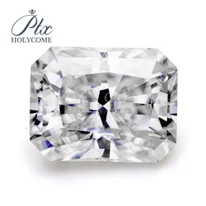 2023 Holycome Super Branco Radiant Cut Moissanite Retângulo Forma com certificação Gra Gemstones Moissanite