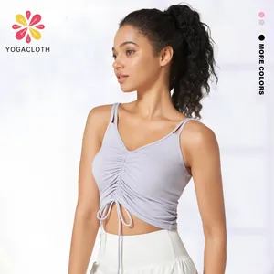 Drop Shipping Workout Vestuário Mulheres Ginásio Esportes Soft Wear Thin Shoulder String String Yoga Top Colheita Mulheres Tank Tops