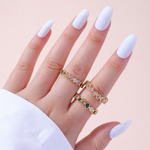 Anelli di lusso con pietre preziose in oro retrò a forma di temperamento con dimensioni regolabili gioielli da donna spedizione gratuita - Product Image 2