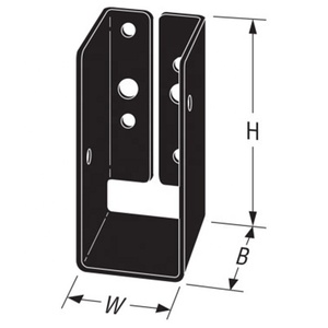 Single Joist Hanger <strong>Bracket</strong> <strong>Black</strong> Painted Made of Galvanized Steel for Wooden Connectors Used in Construction - Product Image 1