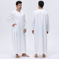 Vêtements musulmans de qualité, designs de Dubaï, usine islamique, Jubbah Thobe blanc d'Arabie pour hommes, Thawb