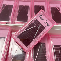 Corée Extensions de cils individuelles Extension de cils en cachemire noir mat volume facile éventail plateaux d'extensions de cils en faux vison doux