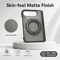 Étui de téléphone pliable mat effet seconde peau pour iPhone Duo avec ou sans cadre avant, protection de charnière magnétique à 360° avec béquille