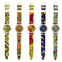 Montre transparente à motif africain avec impression personnalisée, avec visage et bandeau, montre super clone
