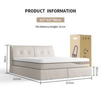 Lit rembourré grande taille touffeté amovible lavable couvre cadre de lit Double Compression doux meubles de chambre à coucher