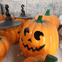 Décoration d'Halloween Citrouille en Fibre de Verre pour Extérieur 100cm, Durable, Étanche, Vente en Gros Usine, Sculpture de Citrouille pour Fête