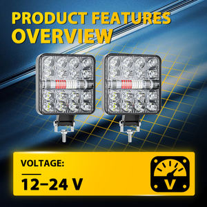 2 pièces, feux de signalisation LED carrés pour pare-chocs de voiture, blanc, rouge, bleu, clignotants, lampes de balise, moto, 12-24V - Product Image 6