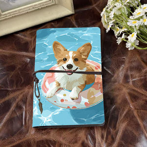 Cahier A6 fait main, belle couverture, parfait pour les ingénieurs, idéal pour les croquis techniques et la résolution de problèmes avec Corgi Dog O - Product Image 2