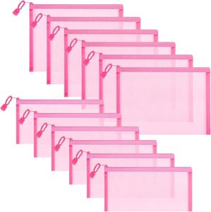Bolsa de Almacenamiento de Documentos Portátil y Ligera, Carpeta de Archivos de Plástico Transparente, Organizador Esencial de Viaje, Bolsa con Cierre de Malla de Nailon - Product Image 1