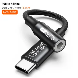 USB C zu 3,5 mm Audioadapter Typ C zu Headphone Aux Jack Dongle 16bit/48kHz HiFi DAC-Kabelkabel für iPhone 15 Pro Max