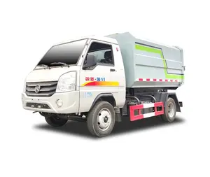 Kama mini veículo de transporte diesel 4x2, 4 metros carregador lateral traseiro caminhão de lixo
