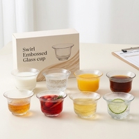 Verres à cocktail modernes sans plomb, motif tourbillon gaufré, 180 ml, lavables au lave-vaisselle, pour fêtes et boissons glacées