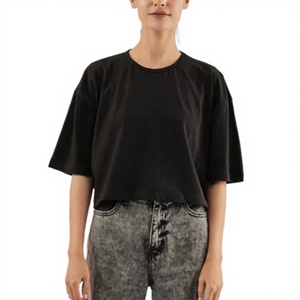 Camiseta Corta Holgada Informal para Mujer, Transpirable, de Algodón, a la Moda, para Uso Diario, Colección Streetwear - Product Image 5
