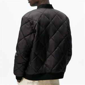 Chaqueta bomber acolchada y cálida de gran tamaño para hombre, chaqueta informal suelta y personalizada de invierno, 100% poliéster - Product Image 3