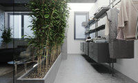 Cuisinenette Modulaire Contemporaine Écologique Ignifuge en Acier Inoxydable Durable, Mini Cuisine Portable, Armoire de Cuisine Artificielle