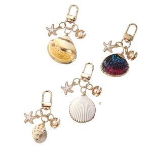 X48 New Beach Simulation Sea <b>Conch</b> Starfish Pentagram Pearl Key Chain Summer Women Purse Bag Charms Decoration Keychain - Product Image 2