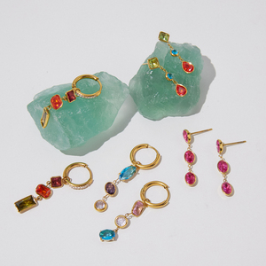 ต่างหูห้อยประดับพู่ประดับเพชรซีกอนสีชมพูรูปไข่จาก J&D Jewelry ชุบทอง 18K ทำจากสแตนเลสสตีลกันน้ำ เครื่องประดับแฟชั่นสำหรับผู้หญิง เหมาะสำหรับเป็นของขวัญ - Product Image 5