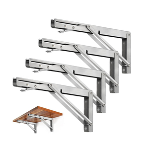 Supporti per Mensole Pieghevoli in Acciaio Inox Resistente, Montaggio a Parete Fai-da-Te, Salvaspazio per Tavoli e Banchi da Lavoro - Product Image 1