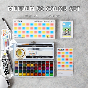 MEEDEN Travel Watercolor <b>Paint</b> <b>Set</b> 50 Colors in Box for Beginners with Concertina Design and Paper Use - Product Image 2