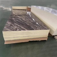Feuilles de marbre de PVC de film brillant élevé pour les moulures de marbre de panneau UV de mur sur le mur