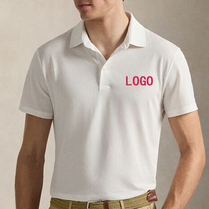 T-shirt Ricamata con Logo <span class=keywords><strong>R.</strong></span> L. in Puro Cotone di Alta Qualità, Traspirante, Girocollo, per Coppie, Manica Corta da Uomo - Product Image 1