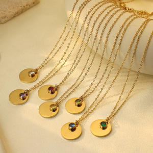 Personalizable de acero inoxidable láser <span class=keywords><strong>nombre</strong></span> colgante diciembre <span class=keywords><strong>piedra</strong></span> colgante collar mariposa enlace circón - Product Image 3