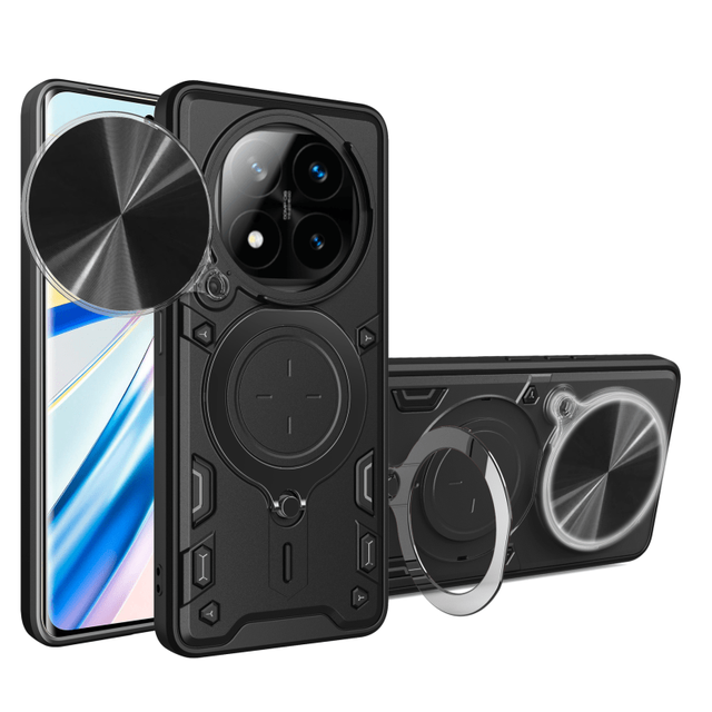 For Redmi Note 14 Pro Plus 5G Case Lens Protection Ring Stand Privacy Armor for Redmi Note 14 Note 13 Pro 4G 12 11S Hard Case