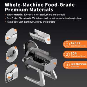 Machine à trancher la viande et à couper les légumes de qualité commerciale, 200 kg/h, moteur en cuivre, lames en acier inoxydable, tension universelle 110V 220V - Product Image 2