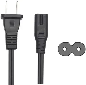 AC Power Cord Cable - 3 Feet Without Polarized 18AWG, 10A (NEMA 1-15P to IEC-320-C7) Black