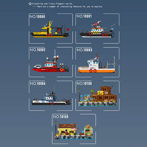 MOULD KING 10080 Kit de ensamblaje de plástico de bote salvavidas multiusos noruego, juegos de ladrillos, Mini modelo de lujo - Product Image 5