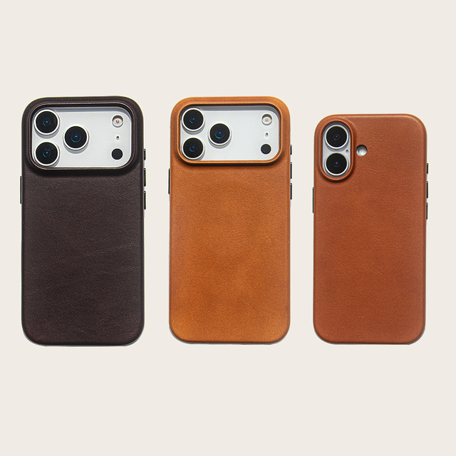Luxurious Fashionable Minimalist Genuine Leather Mobile Phone case Oil Wax Leather Phone case