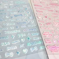 Autocollants décoratifs pour journal coréen, lettres mignonnes, matériel de papeterie pour scrapbooking, autocollants décoratifs pour cartes postales d'idoles