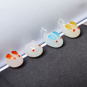 Abalorio de cristal de lampwork con diseño de conejo y ratón, estilo japonés, creativo, colorido, accesorio DIY para pulsera - Product Image 4