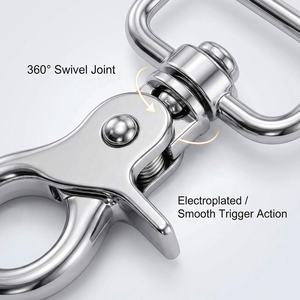 Mosquetón Giratorio de Aleación de Zinc de Alta Resistencia de 50 mm y 58 mm, Mosquetón Metálico Duradero <span class=keywords><strong>para</strong></span> Correa de Perro y <span class=keywords><strong>Accesorios</strong></span> de Ferretería <span class=keywords><strong>para</strong></span> Bolsos - Product Image 4