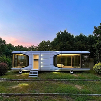 Capsule spatiale préfabriquée détachable personnalisée, design moderne du milieu du siècle, pour usage en villa, cabine en aluminium aéronautique