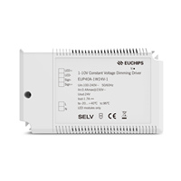 Euchips Controlador LED Original 24V IP20 0-10V Atenuación Voltaje Constante Salida Única para Instalaciones de Iluminación