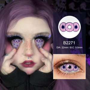 Mắt Lớn ống kính điên 22mm sclera ống kính pseyeche Halloween trang phục địa chỉ liên lạc cosplay Sharingan Kính áp tròng - Product Image 1