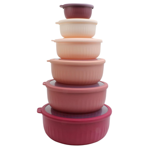 Nhà sản xuất tùy chỉnh thiết kế nhựa bát có nắp đậy rộng và sâu làm tổ nhựa nhỏ trộn phục vụ bát đặt có nắp đậy - Product Image 1