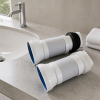 Tuyau d'évacuation des eaux usées télescopique en PVC HJSJ, tube de vidange de toilette, connecteur flexible, salle de bain, facile à nettoyer et à installer, durable, réglable, OEM