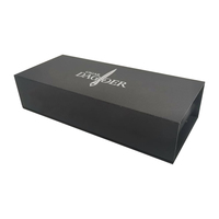 Impression personnalisée Emballage en carton rigide noir mat écologique pour bijoux Boîte en papier cadeau pliable en papier à rabat magnétique