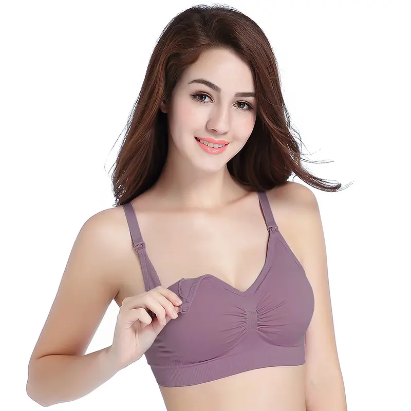 Hot sale Side Closure Wireless Seamless Daily bra Mommy Push up Wire Free Underwear Comfortable Maternity Lactation Nursing bra