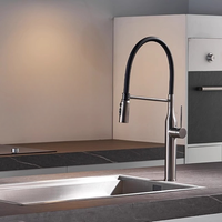Robinet de cuisine commercial moderne avec douchette extractible, mitigeur monocommande à ressort pour évier, en acier inoxydable SUS 304, à poser sur plan