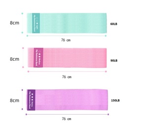 Fasce elastiche di resistenza all'anca in tessuto lungo antiscivolo con stampa personalizzata Yoga Fitness per le mani delle gambe - Product Image 2