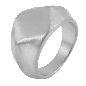 yunnique Geometric Square <b>Ring</b> Steel Color Unisex Wedding Jewelry Plain Design Fashion <b>Rings</b> - Product Image 5